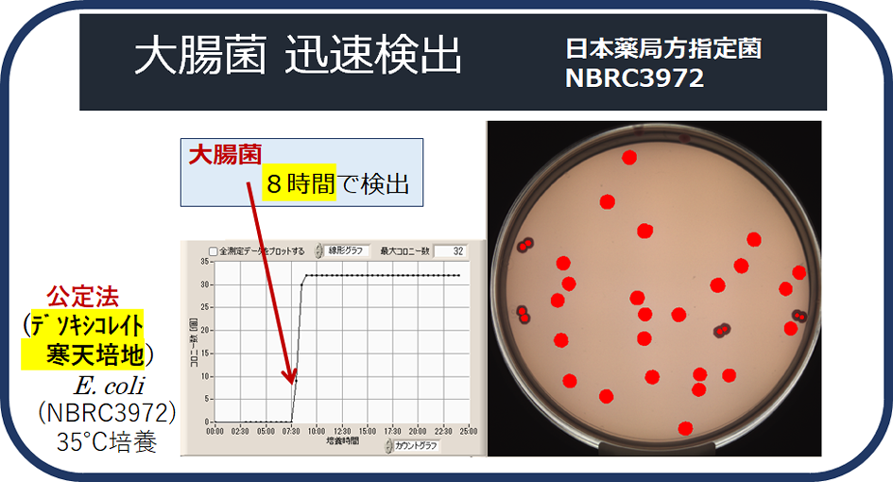 迅速大腸菌の検出が全自動で実施できます．